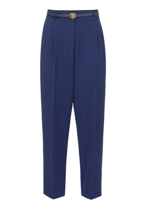 Crepe trousers with belt and embroidery ELISABETTA FRANCHI | Trousers | PA02846E2B75